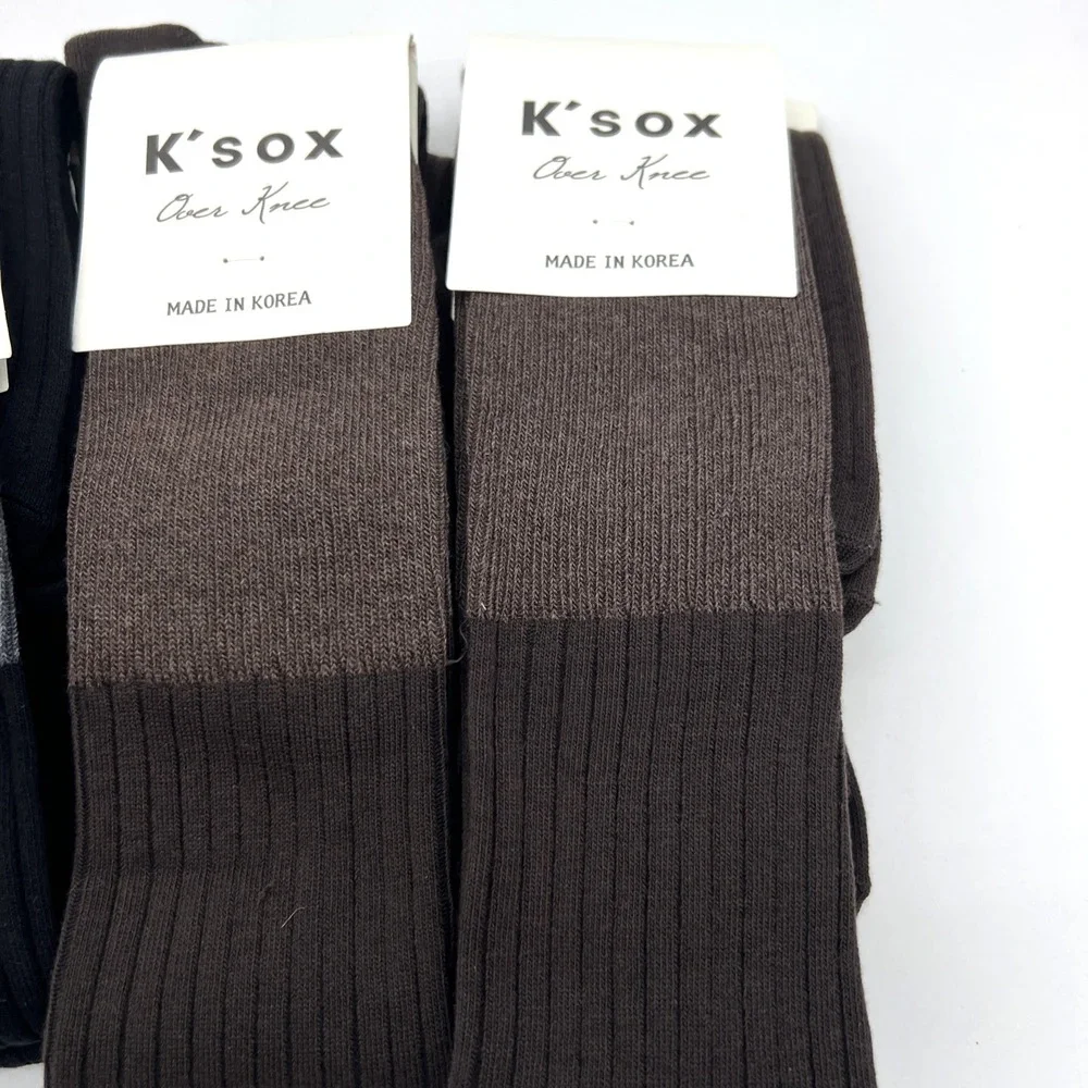 Lot of 7 Korea K'sox Over Knee High Socks Ribbed Warm Cozy Style Women Girls‎